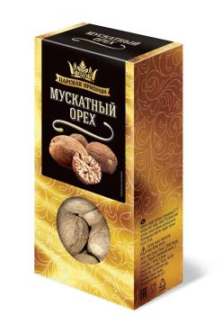 Мускатный орех целый Царская приправа 30 гр., картонная коробка