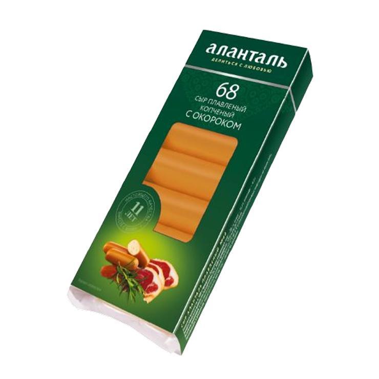 Сыр плавленый Аланталь №68 с окороком батончики 40% 140 гр., картон