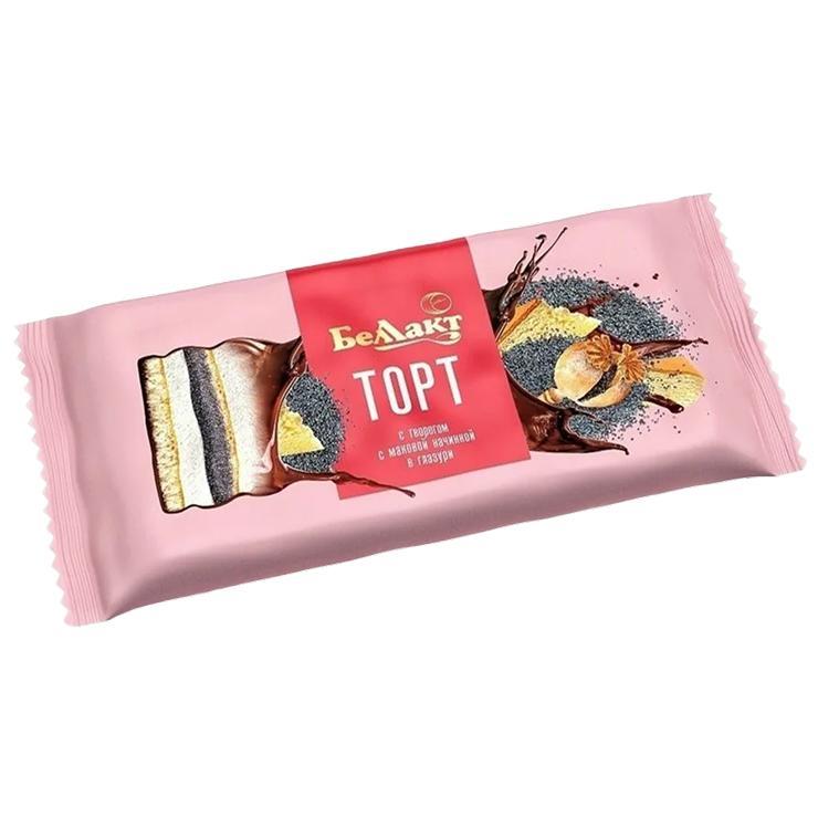 Торт Беллакт с творожной начинкой трюфель в глазури 24% 200 гр., флоу-пак
