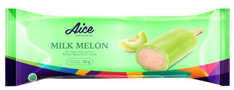 Мороженое Aice Молочная дыня эскимо 50 гр., флоу-пак