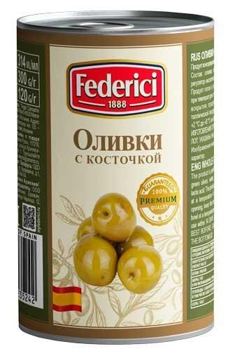 Оливки FEDERICI с/к , 300 гр., ж/б