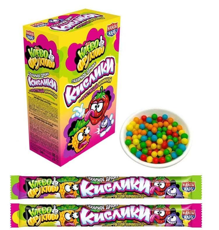 Драже сахарное Канди Клаб Кислики Клево фруктово 18 гр., флоу-пак