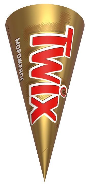 Мороженое Twix рожок 68 гр., обертка