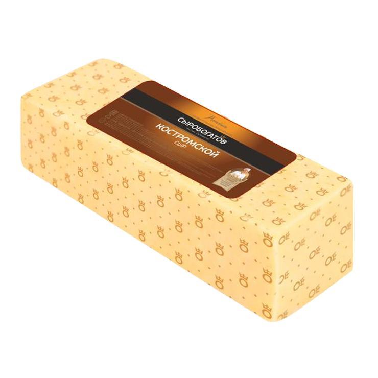 Сыр Сыробогатов Костромской 45% брус 3 кг., пленка