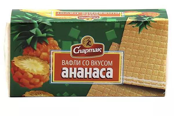 Вафли Спартак со вкусом ананаса 100 гр., флоу-пак