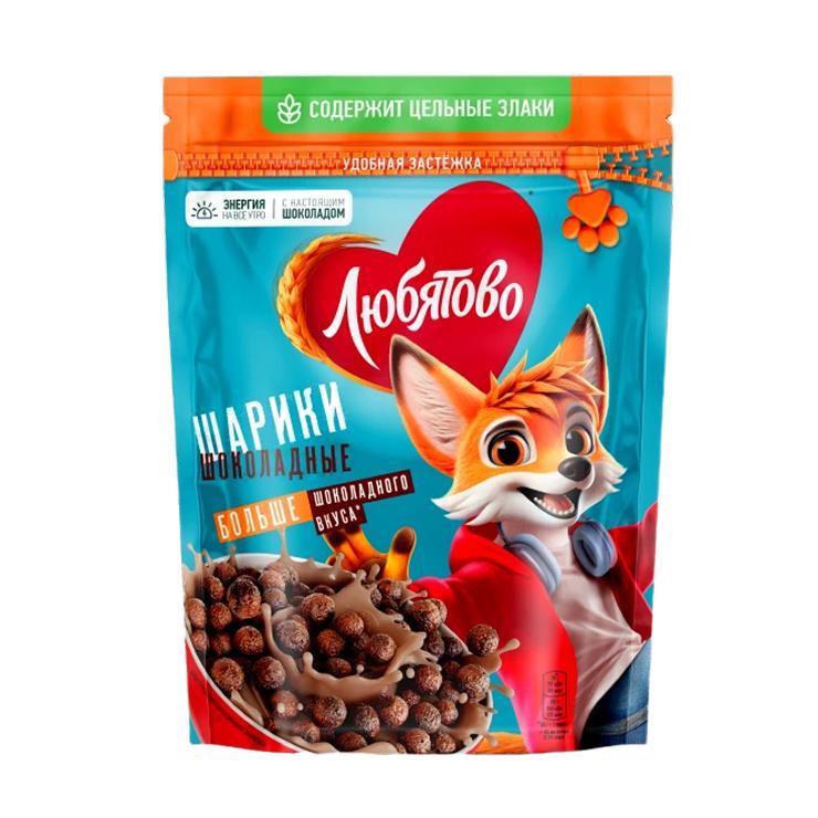 Сухой завтрак Любятово Шарики шоколадные 200 гр., дой-пак