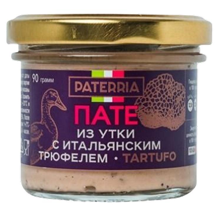Паштет Paterria премиум пате из утки с трюфелем пате из цыпленка с трюфелем мусс из перепела 270 гр., стекло