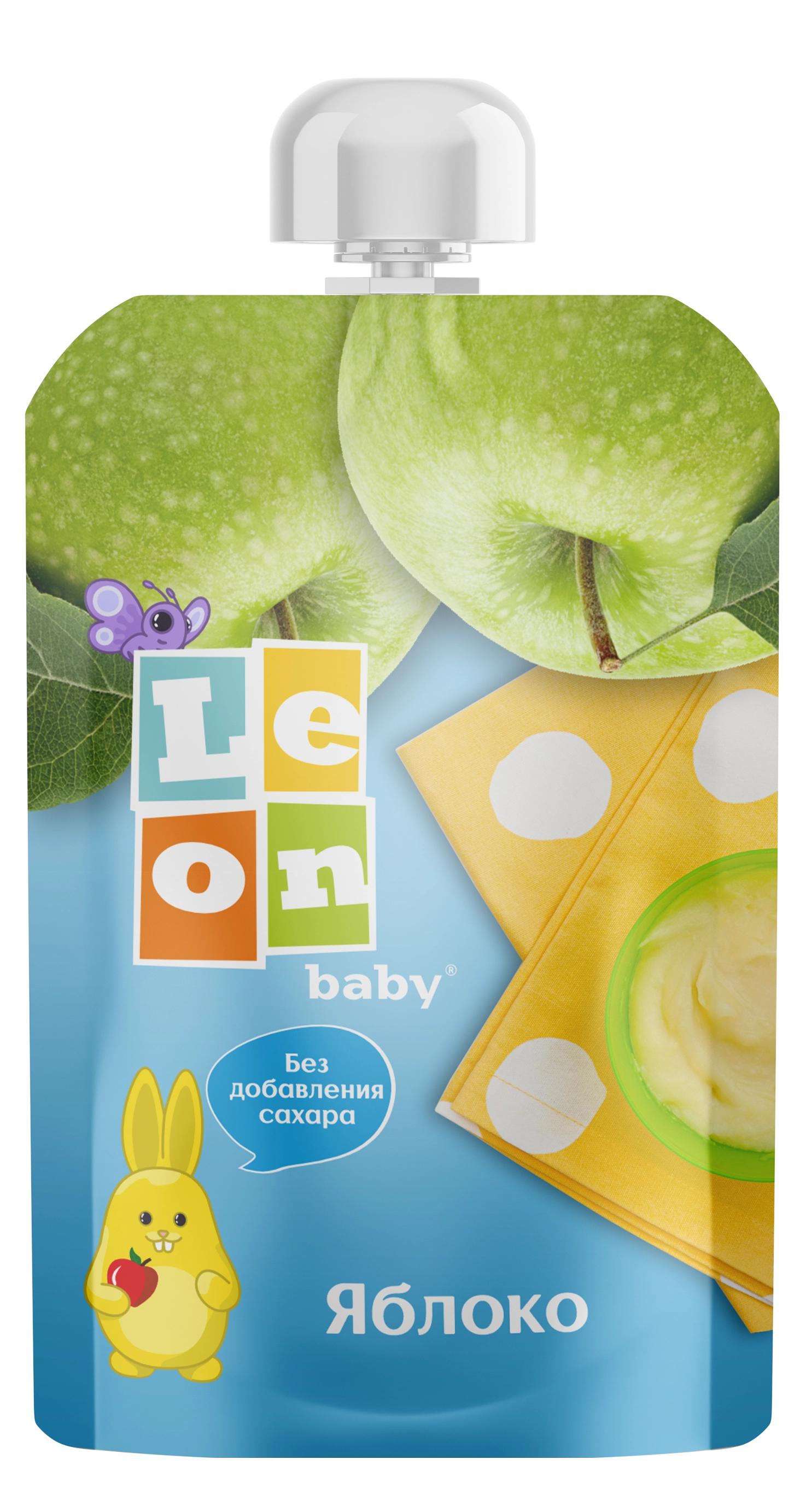 Пюре Leon baby из яблок с 4 мес. 90 гр., пауч