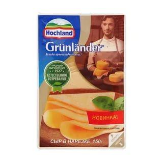 Сыр Hochland  полутвердый Grunlander, 400 гр., ПЭТ