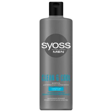 Шампунь для нормальных волос Syoss Men Clean&Cool, 450 мл., ПЭТ