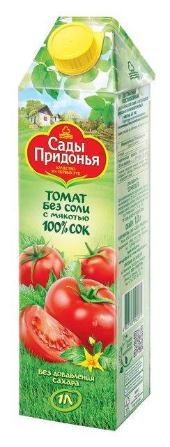 Сок Сады Придонья томатный с мякотью 1 л., тетра-пак