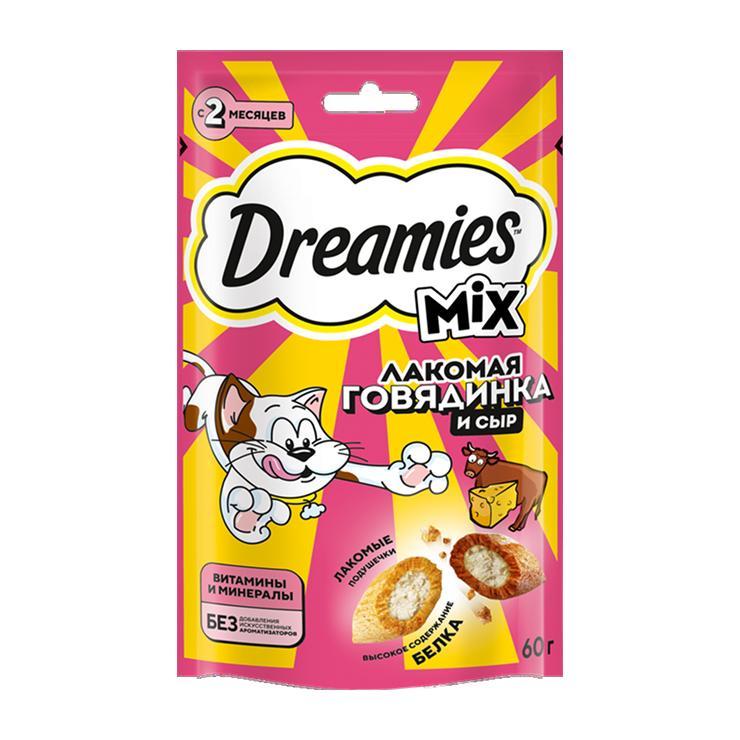 Лакомство для кошек Dreamies с добавлением говядина сыр 60 гр., пауч