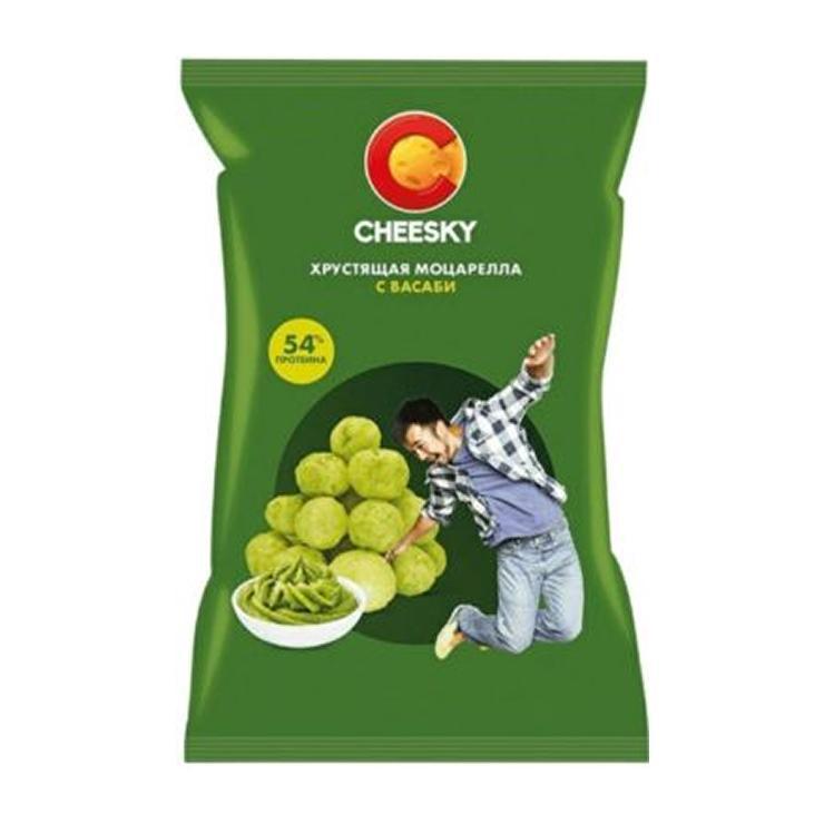 Сыр Cheesky хрустящая моцарелла васаби 20 гр., флоу-пак