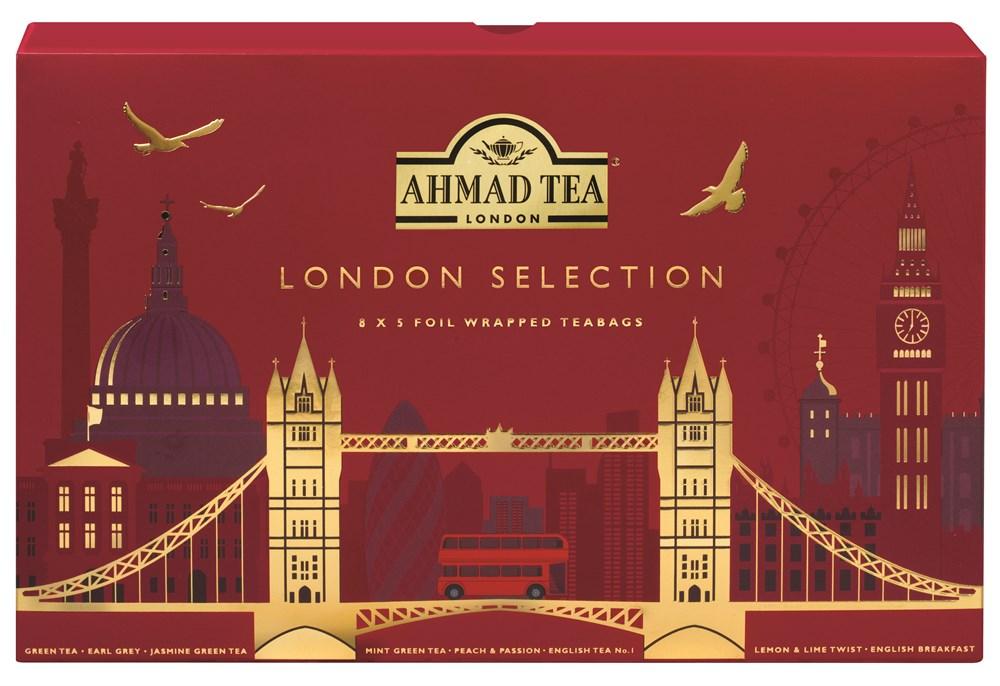 Чай Ahmad Tea London Selection, 8 вкусов, подарочный набор, 40 пакетов, 80 гр., картон