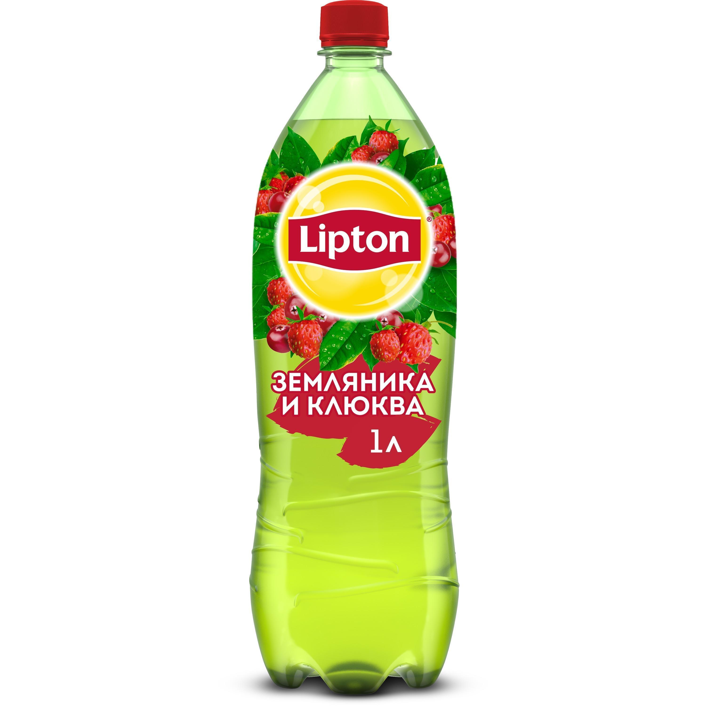 Холодный чай Lipton зеленый Земляника-клюква 1 л., ПЭТ