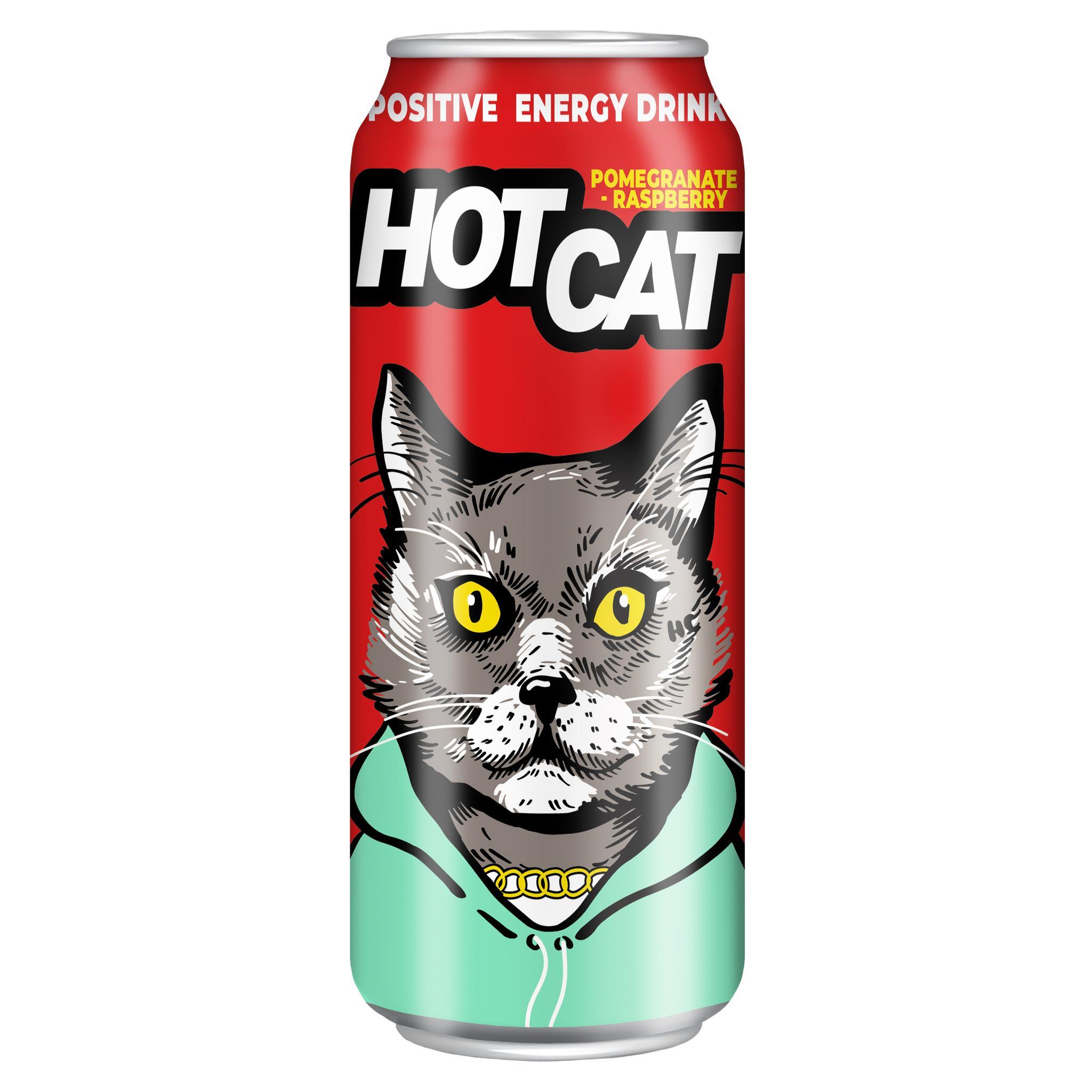 Напиток энергетический HotCat гранат и малина красный 500 мл., ж/б