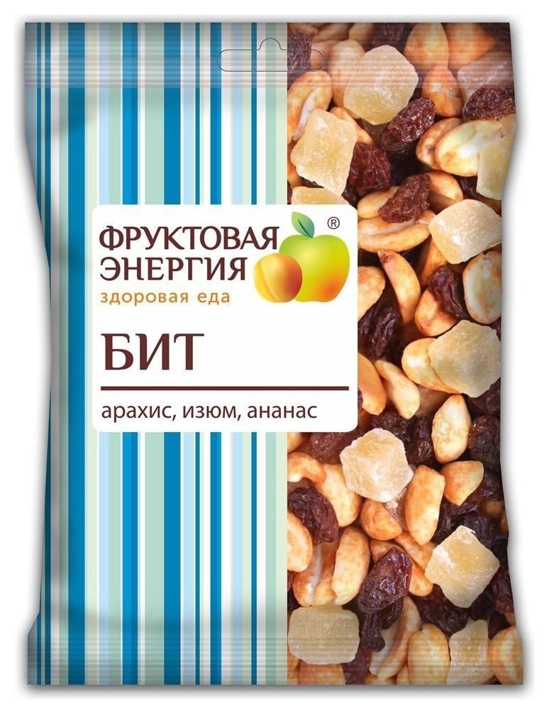 Фруктовая смесь Фруктовая энергия бит фрукты и арахис 55 гр., флоу-пак