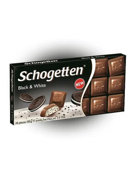 Шоколад Schogetten Black White сливки и какао Германия 100 гр., картон