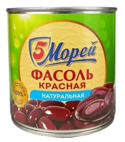 Фасоль красная 5 Морей натуральная 400 гр., ж/б