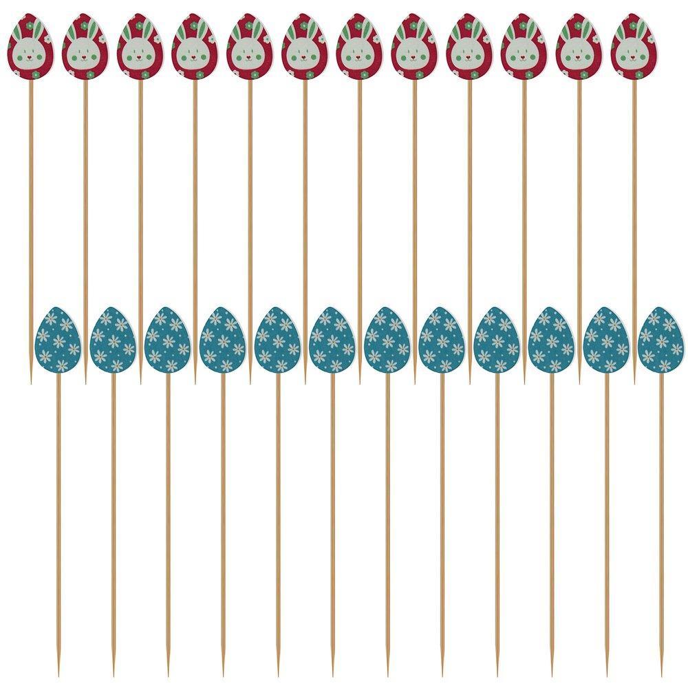 Шпажки для канапе Мультидом пасхальные яйца 24 штуки 12 см., пакет
