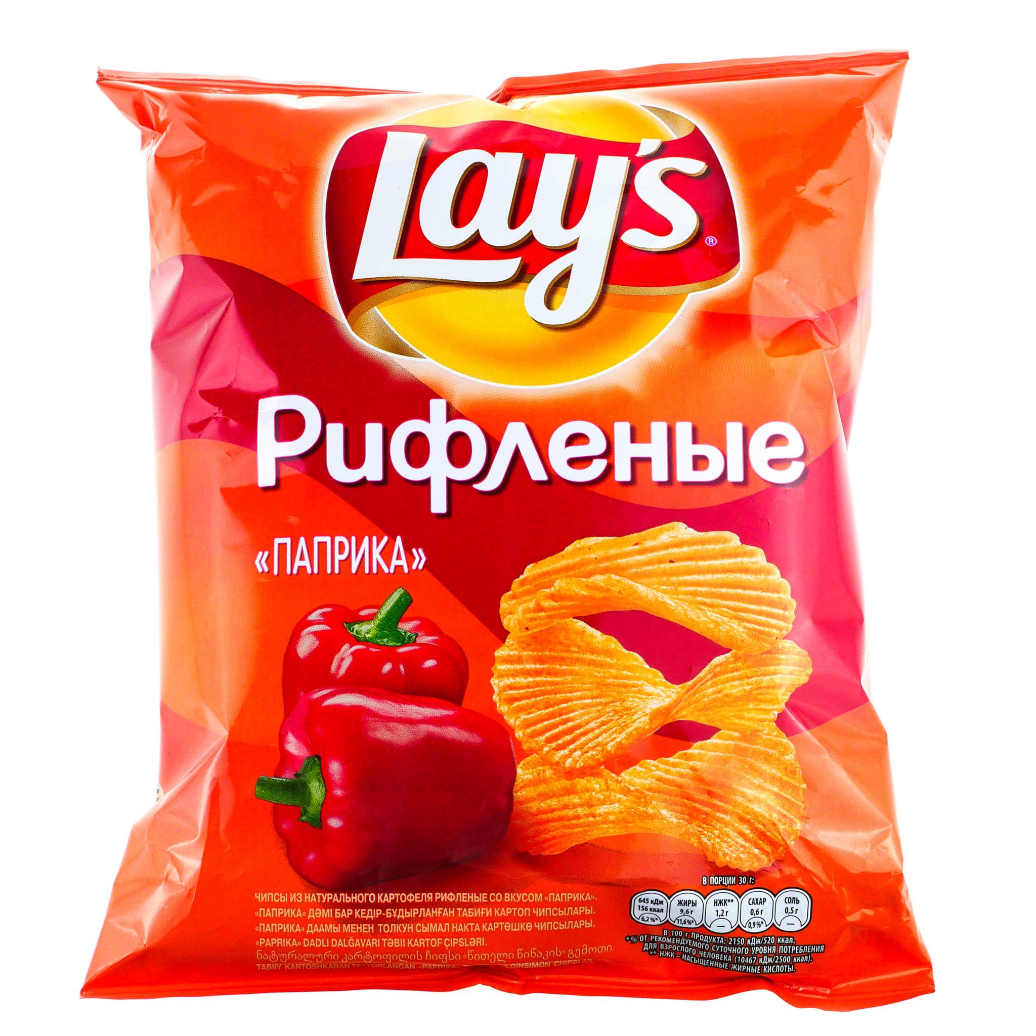 Чипсы Lay's рифленые паприка 140 гр., флоу-пак