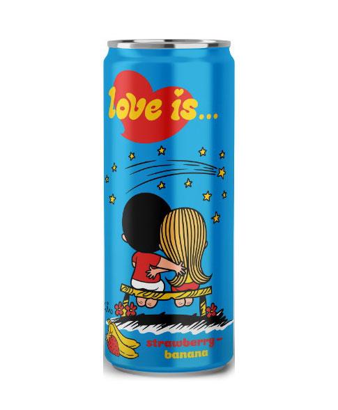 Напиток газированный Love is... клубника банан 330 мл., ж/б
