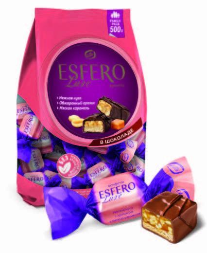 Конфеты Konti Esfero Luxe нуга-арахис,500 гр., флоу-пак