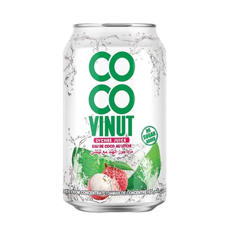 Напиток сокосодержащий COCO Vinut кокосовый с соком личи и мякотью кокоса 330 мл., ж/б