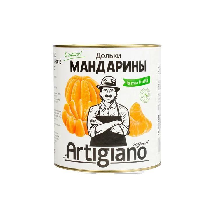 Мандарины Sergeti d'Artigiano дольки в сиропе 3 кг., ж/б