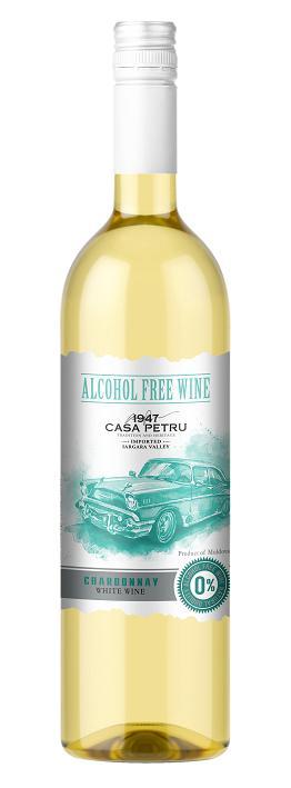 Вино CASA PETRU Шардоне без/алкогольное белое п/сл , 750 мл., стекло