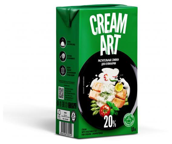 Крем Creamart на растительных маслах 20% 1 л., тетрапак