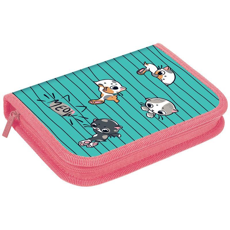 Пенал Berlingo Kittens green 200х140х40 см 1 отделение 2 откидные секции полиэстер, пакет