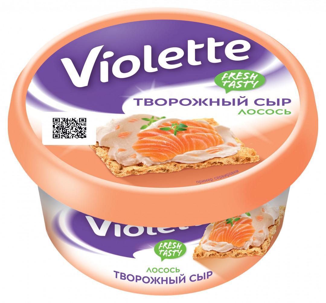 Сыр творожный Violette Лосось 70% 140 гр., ПЭТ