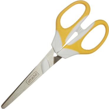 Ножницы Attache  Ergo&amp;amp;amp;Soft 180 мм с резиновыми ручками, цвет желтый