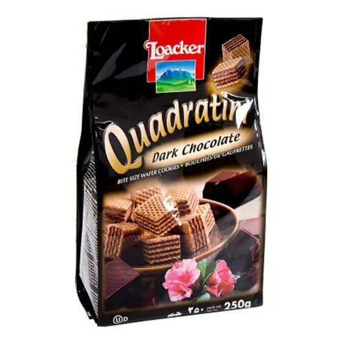 Вафли Loacker Quadratini Темный шоколад 250 гр., флоу-пак