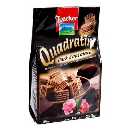 Вафли Loacker Quadratini Темный шоколад 250 гр., флоу-пак