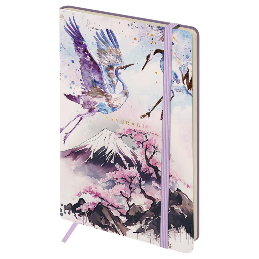 Записная книжка Greenwich Line Sakura. Shadoof А5 80 листов с резинкой тиснение фольгой блок в линию кожзам., пакет