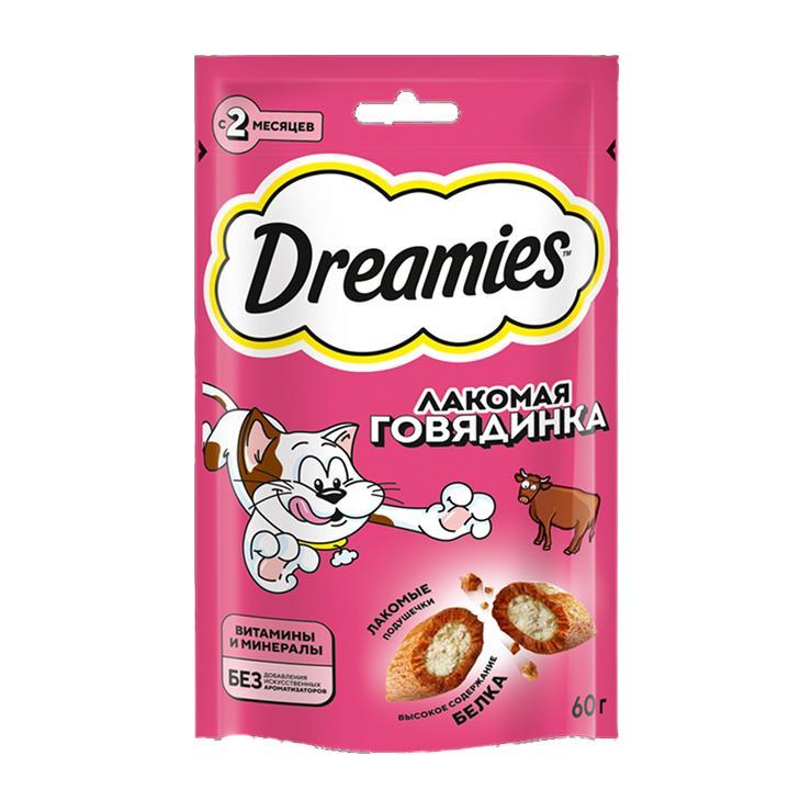 Лакомство для кошек Dreamies с добавлением говядины 60 гр., пауч