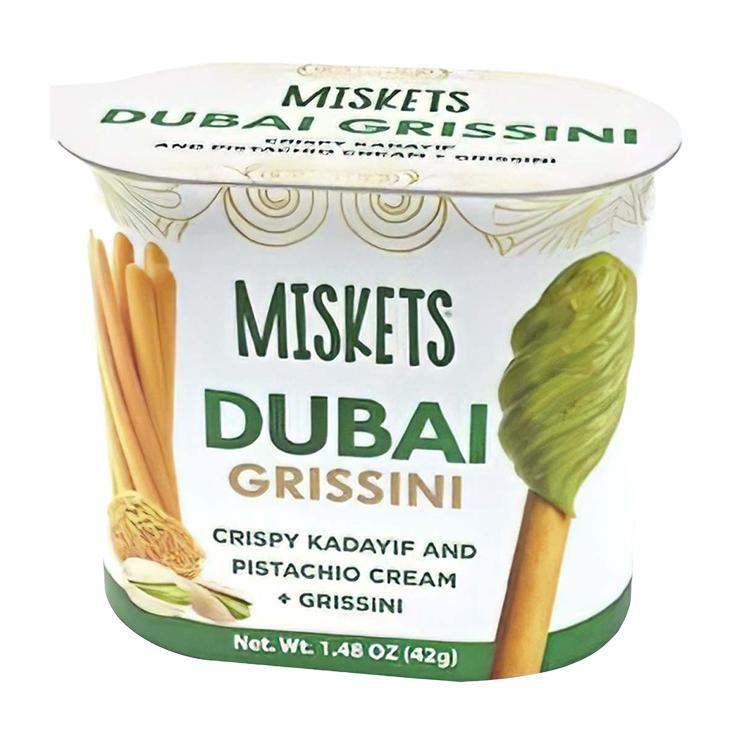 Паста ореховая Miskets Dubai Grissini Фисташковый крем с хрустящими палочками 42 гр., пластиковая упаковка