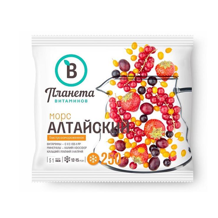 Смесь из ягод Планета Витаминов морс алтайский 250 гр., флоу-пак