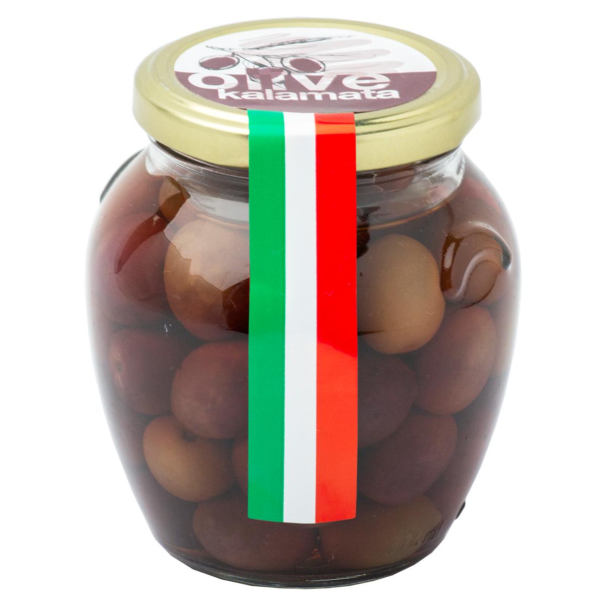 Оливки Cezoni kalamata консервированные с косточкой, 290 гр., стекло