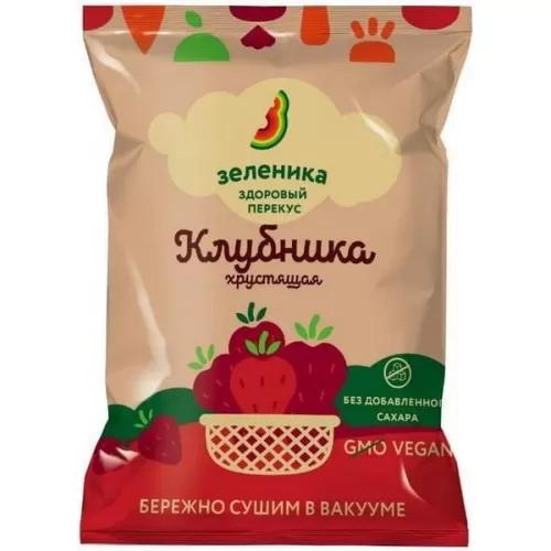 Перекус Зеленика здоровый из клубники, 15 гр., флоу-пак