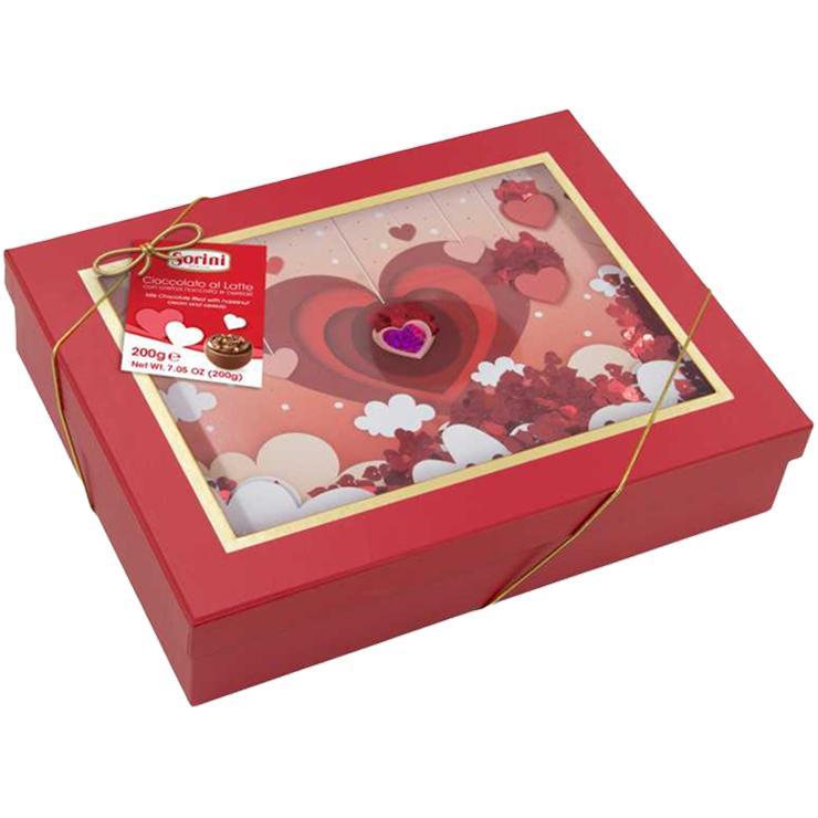 Конфеты Sorini Love Box 3D с пралине и злаками 200 гр., картон