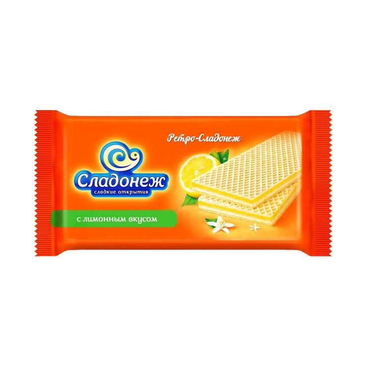 Вафли Сладонеж с лимонным вкусом 65 гр., флоу-пак