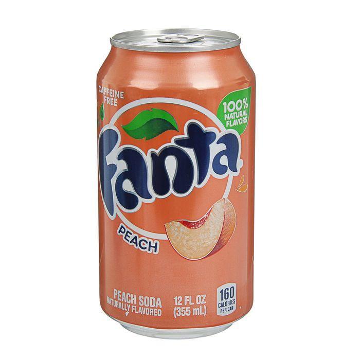 Напиток Fanta газированный Fruit персик безалкогольный, США, 355 мл., ж/б