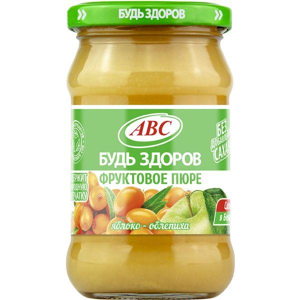 Пюре яблочно-облепиховое Будь Здоров 280 гр., стекло
