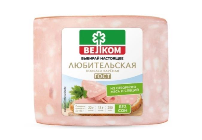 Колбаса Велком Любительская в натуральной оболочке кусок 400 гр., в/у