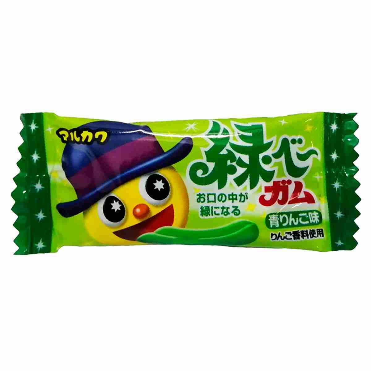 Резинка жевательная Marukawa Green Gum Apple со вкусом яблока (зеленая) 4,3 гр., флоу-пак