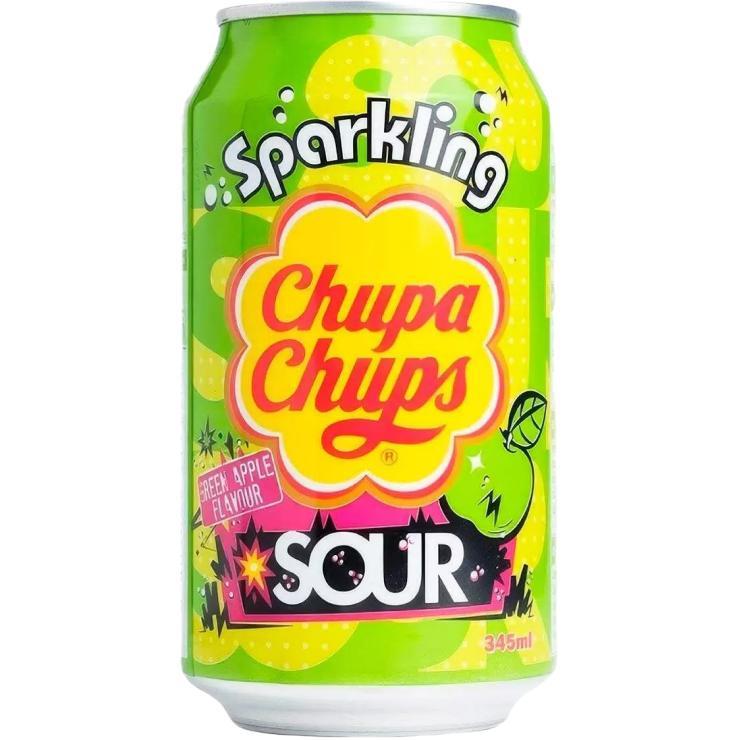 Напиток газированный Chupa Chups кислое зеленое яблоко 345 мл., ж/б