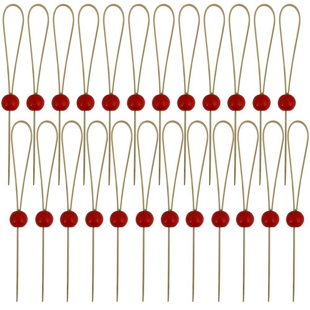 Шпажки для канапе Мультидом петля с бусинкой 24 штуки, пакет